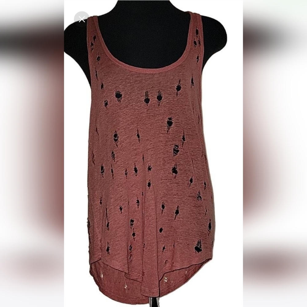 IRO Distressed Sleeveless Top - PINKISH